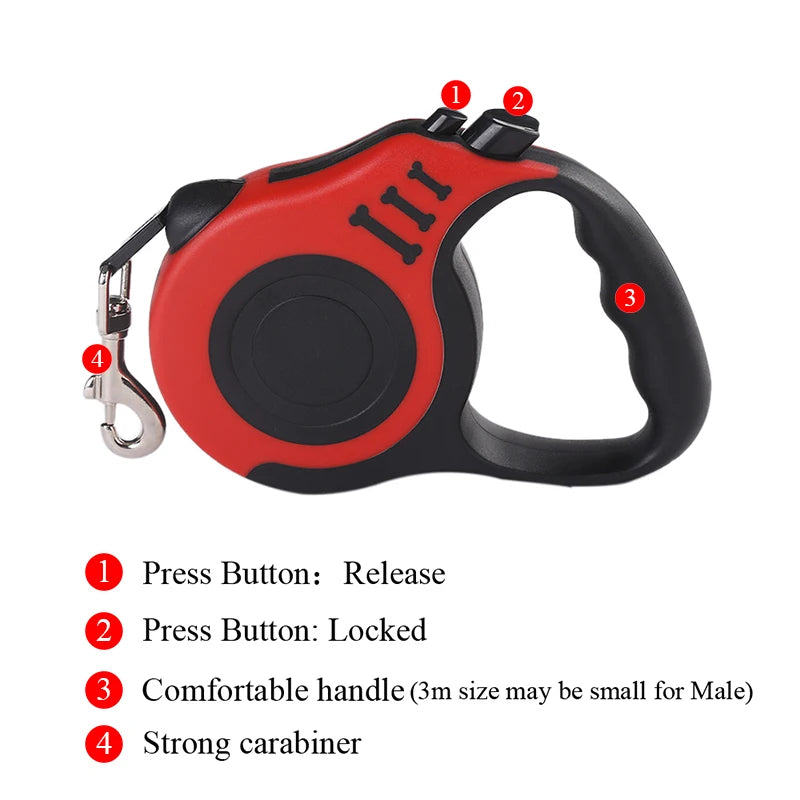 3m 5m Dog Leash for Small Dogs Cat Automatic Retractable Durable Nylon