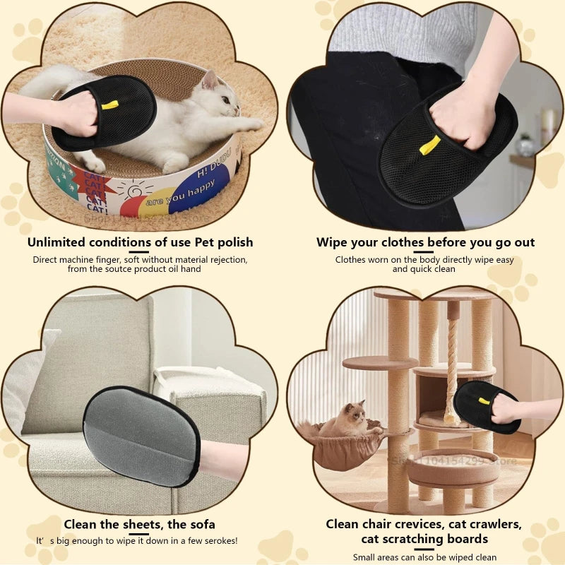 Pet Hair Removal Tool Gloves for Cat Dog Upgrade Efficient Grooming
