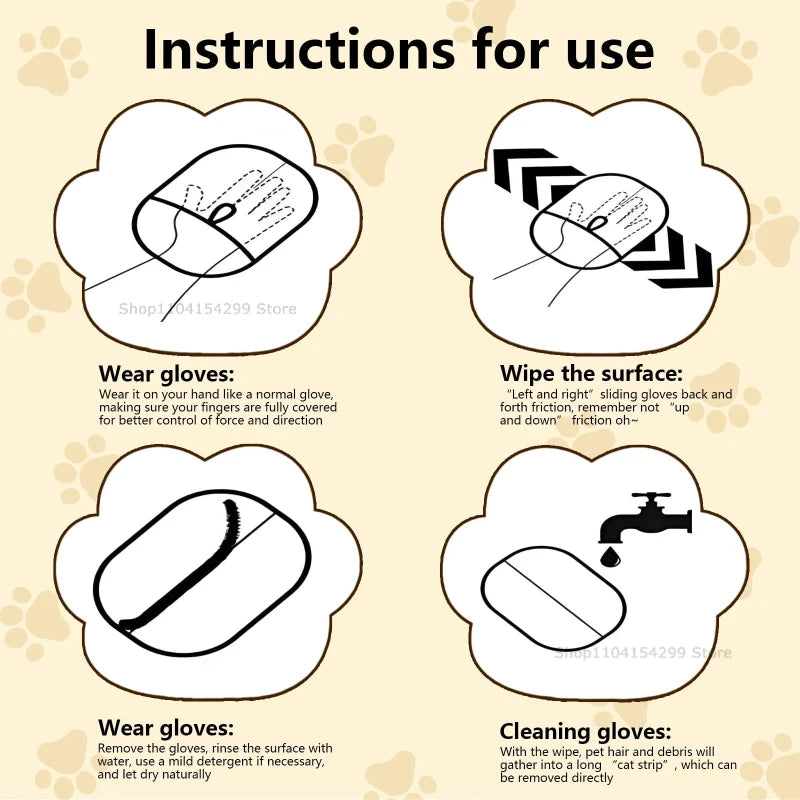 Pet Hair Removal Tool Gloves for Cat Dog Upgrade Efficient Grooming
